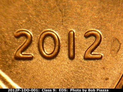 Die-stage A marker on 2012P•1DO•001 (2012 Doubled Die Obverse).
