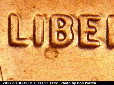 Die-stage A marker on 2012P•1DO•003 (2012 Doubled Die Obverse).