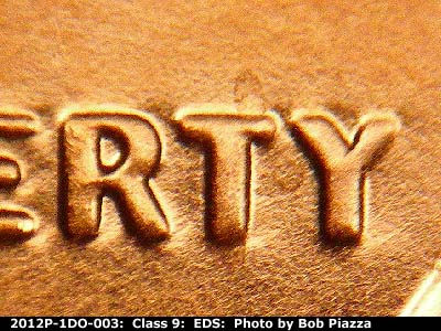 Die-stage A marker on 2012P•1DO•003 (2012 Doubled Die Obverse).