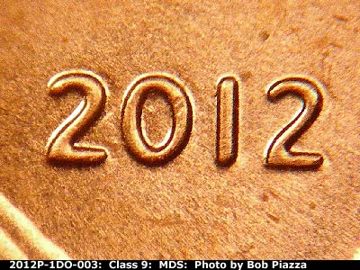 2012 Lincoln cent obverse, CopperCoins die 2012P•1DO•003.