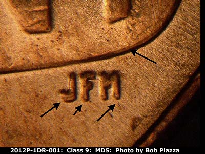 2012 Lincoln cent obverse, CopperCoins die 2012P•1DR•001.