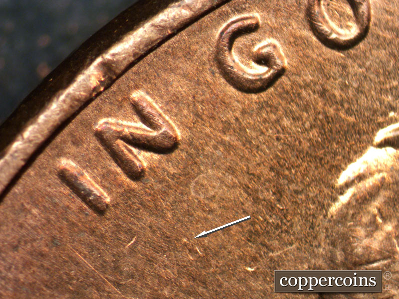 Die-stage B marker on 2013P•1DO•002 (2013 Doubled Die Obverse).