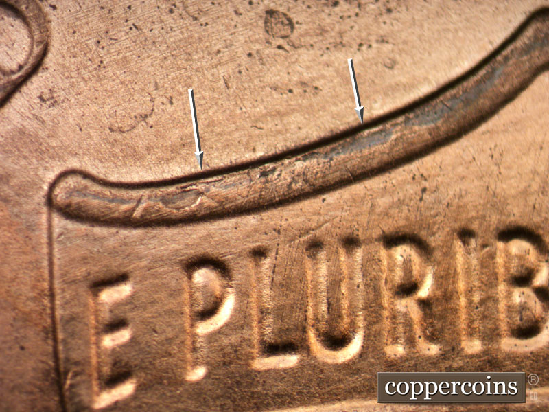 Die-stage B marker on 2013P•1DO•003 (2013 Doubled Die Obverse).