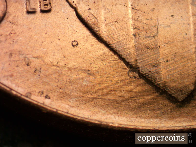 Die-stage B marker on 2013P•1DO•003 (2013 Doubled Die Obverse).