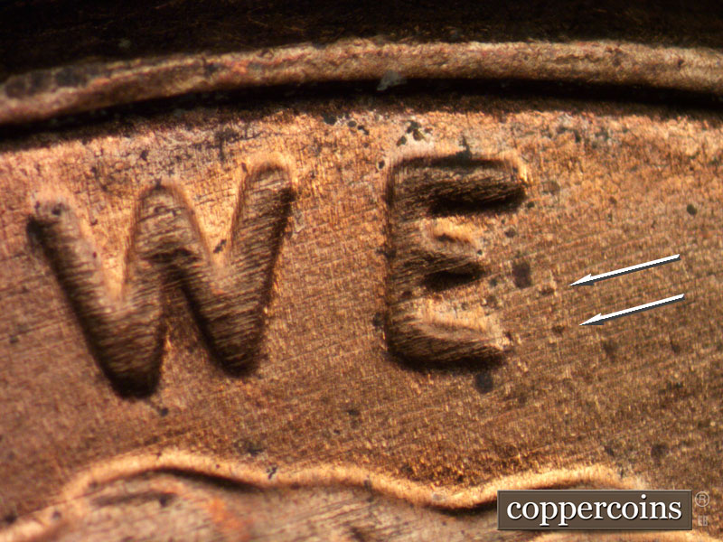 Die-stage B marker on 2013P•1DO•005 (2013 Doubled Die Obverse).