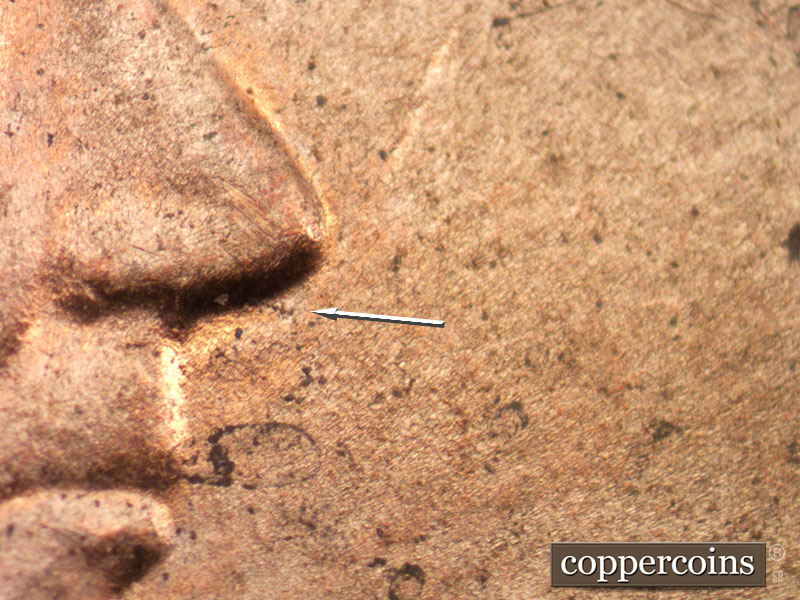 Die-stage B marker on 2013P•1DO•005 (2013 Doubled Die Obverse).
