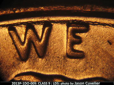 Die-stage C marker on 2013P•1DO•009 (2013 Doubled Die Obverse).