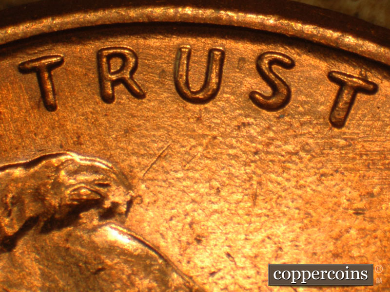Die-stage B marker on 2014P•1DO•001 (2014 Doubled Die Obverse).