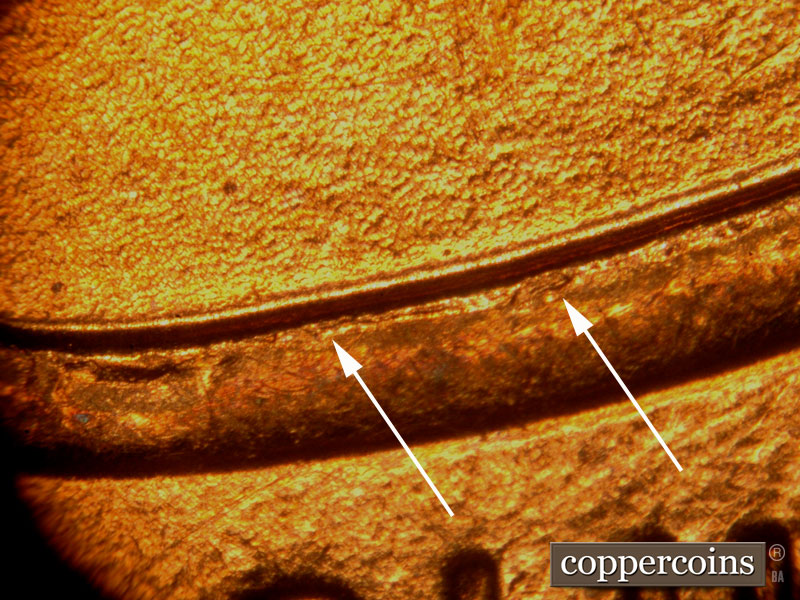 Die-stage B marker on 2014P•1DO•001 (2014 Doubled Die Obverse).