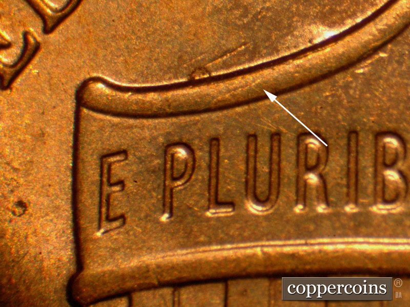 Die-stage B marker on 2014P•1DO•005 (2014 Doubled Die Obverse).