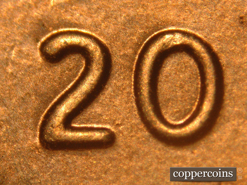 Die-stage C marker on 2014P•1DO•007 (2014 Doubled Die Obverse).
