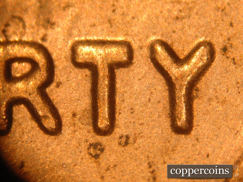 Die-stage C marker on 2015P•1DO•004 showing Very strong doubling is seen on LIBERTY.