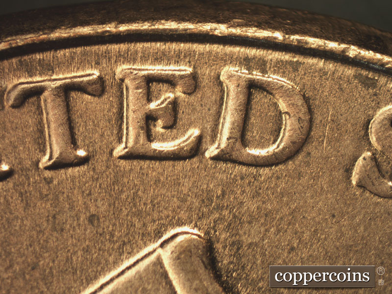 Die-stage B marker on 2015P•1DR•001 showing A strong spread seen on UNITED STATES OF AMERICA.