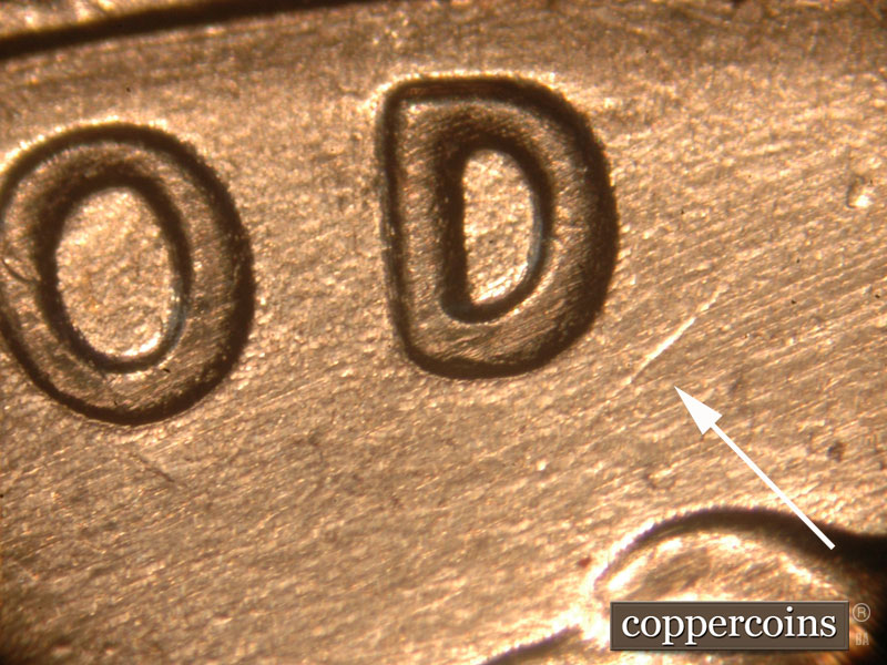 Die-stage C marker on 2016P•1DO•001 (2016 Doubled Die Obverse).