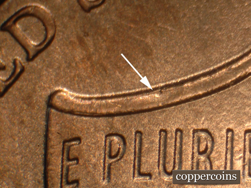 Die-stage C marker on 2016P•1DO•001 (2016 Doubled Die Obverse).