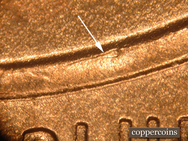 Die-stage C marker on 2016P•1DO•001 (2016 Doubled Die Obverse).