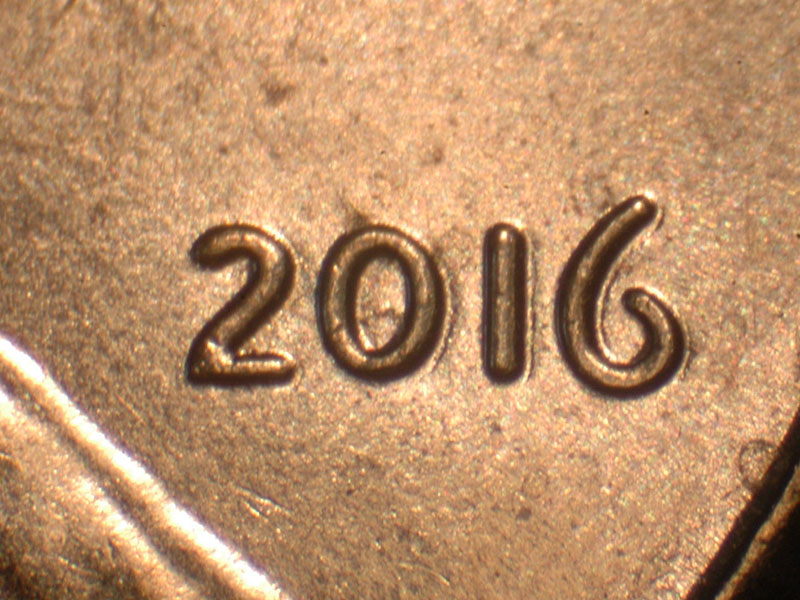 Die-stage C marker on 2016P•1DO•001 (2016 Doubled Die Obverse).
