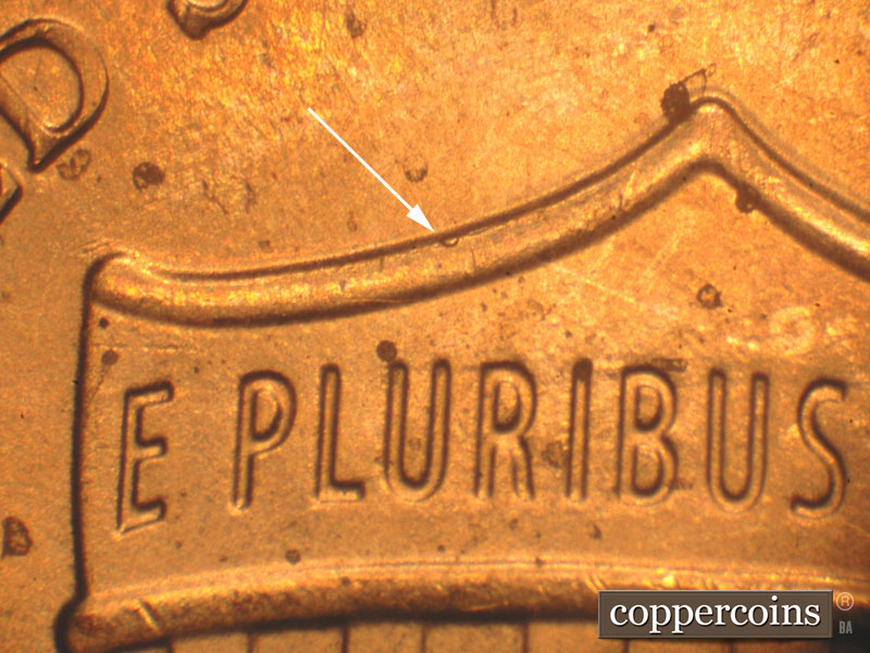 Die-stage B marker on 2016P•1DO•002 (2016 Doubled Die Obverse).