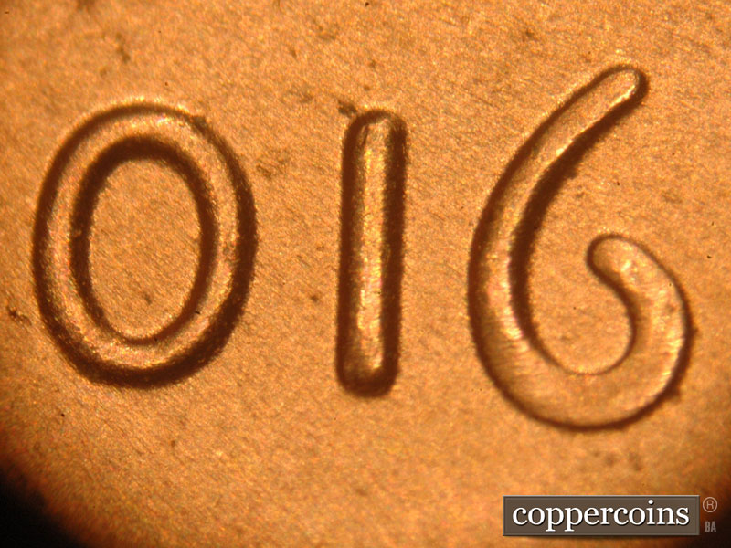 Die-stage B marker on 2016P•1DO•003 (2016 Doubled Die Obverse).