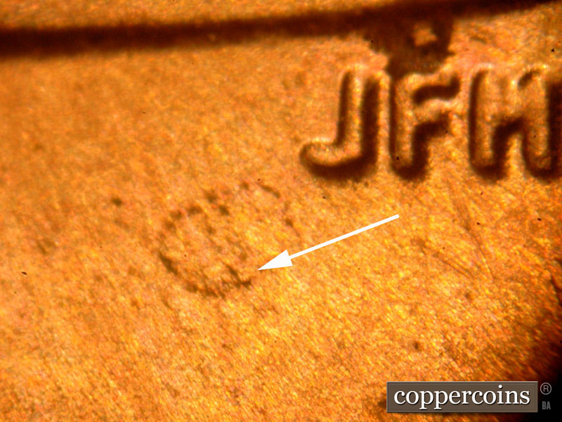 Die-stage B marker on 2016P•1DO•003 (2016 Doubled Die Obverse).