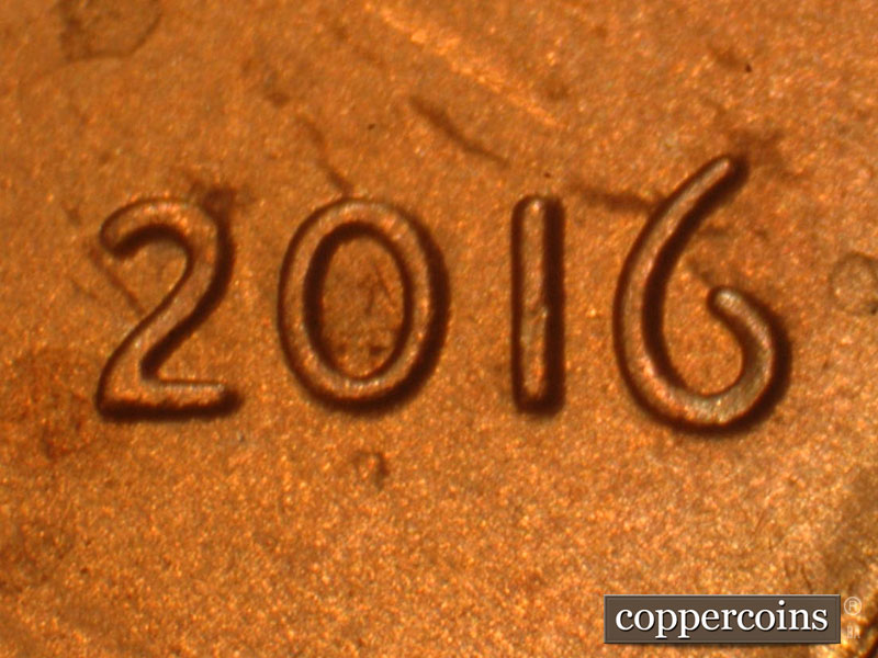 Die-stage C marker on 2016P•1DO•004 (2016 Doubled Die Obverse).