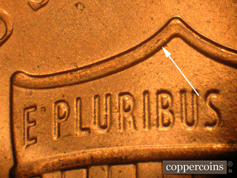 Die-stage B marker on 2016P•1DO•005 (2016 Doubled Die Obverse).