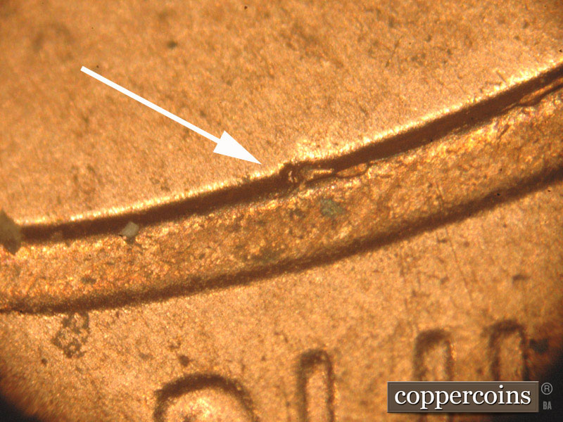 Die-stage B marker on 2016P•1DO•007 (2016 Doubled Die Obverse).