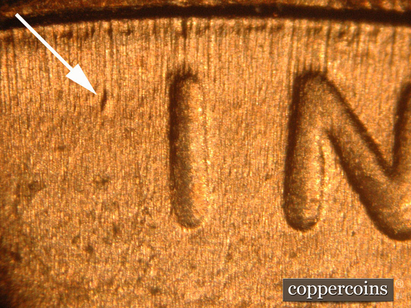 Die-stage B marker on 2016P•1DO•008 (2016 Doubled Die Obverse).