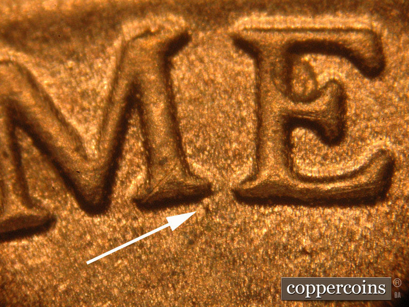 Die-stage B marker on 2016P•1DO•008 (2016 Doubled Die Obverse).