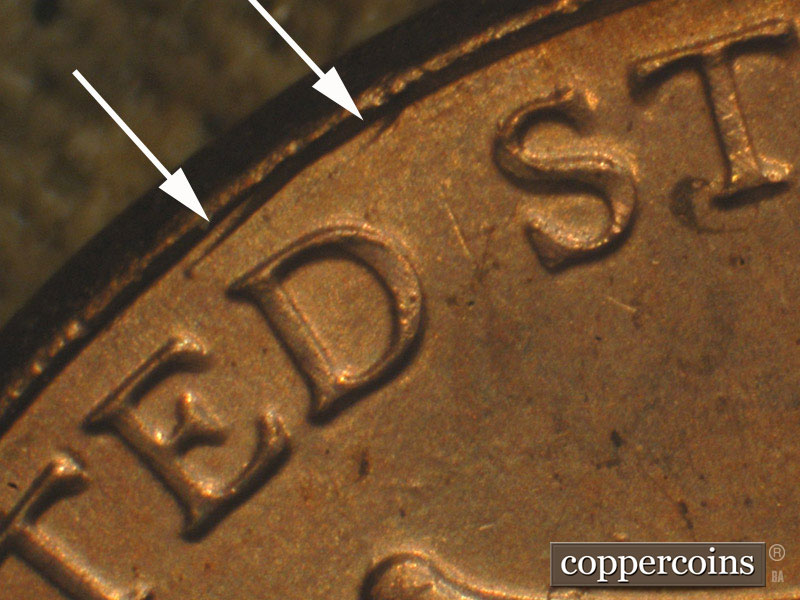 Die-stage B marker on 2016P•1DO•009 (2016 Doubled Die Obverse).