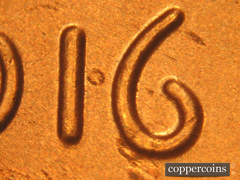 Die-stage B marker on 2016P•1DO•010 (2016 Doubled Die Obverse).