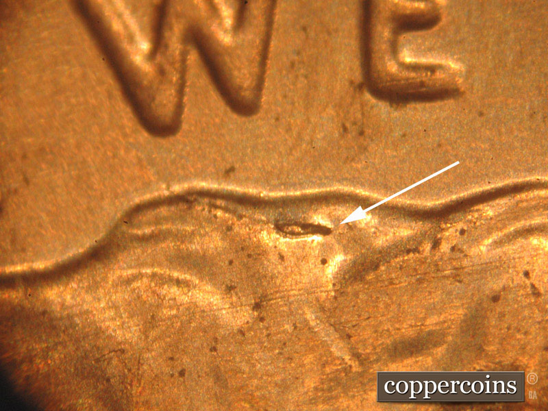 Die-stage B marker on 2016P•1DO•012 (2016 Doubled Die Obverse).