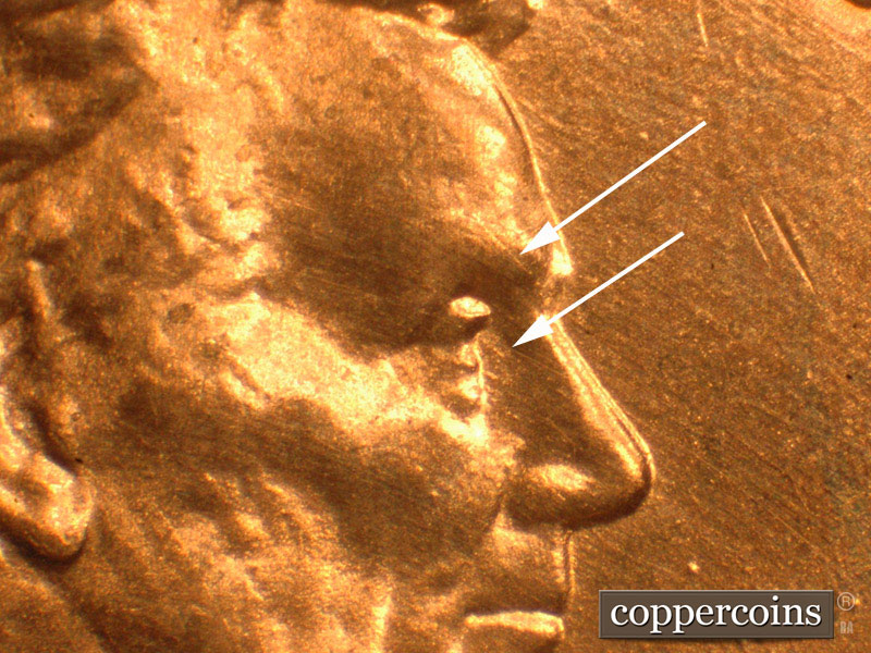 Die-stage B marker on 2016P•1DO•013 (2016 Doubled Die Obverse).