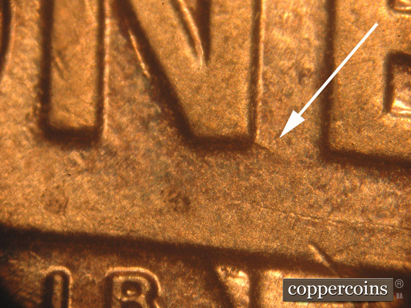 Die-stage B marker on 2016P•1DO•014 (2016 Doubled Die Obverse).