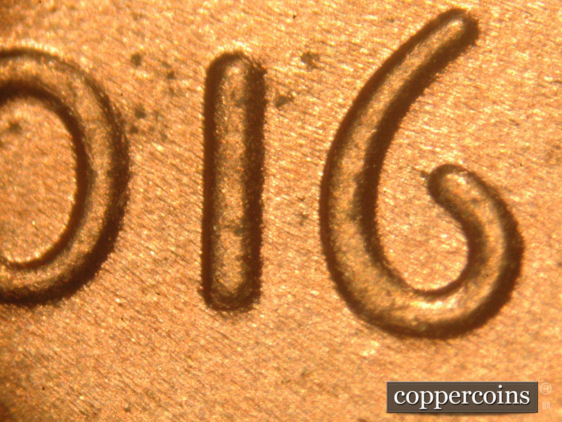 Die-stage C marker on 2016P•1DO•016 (2016 Doubled Die Obverse).