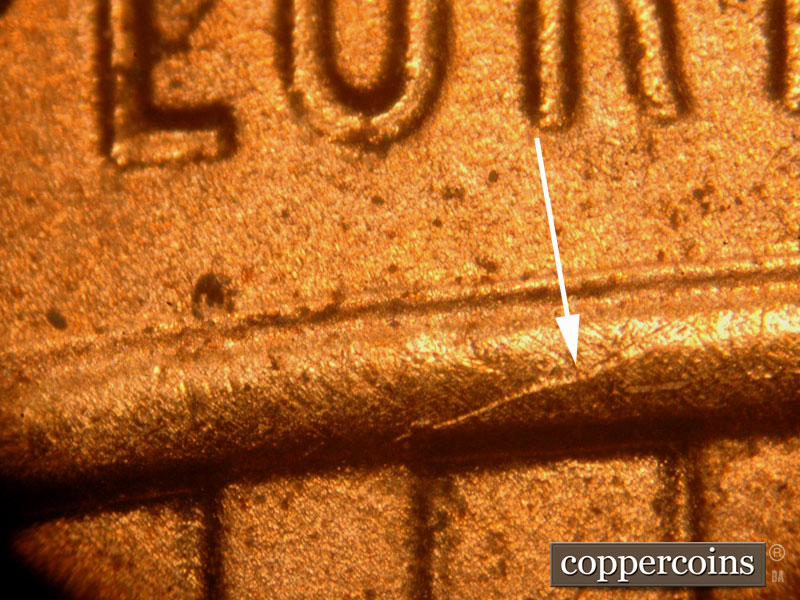 Die-stage B marker on 2017P•1DO•001 (2017 Doubled Die Obverse).