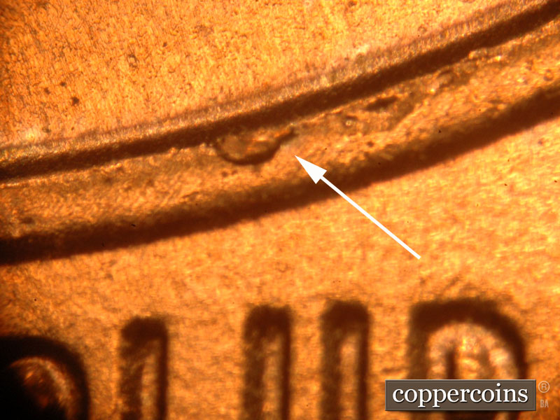 Die-stage B marker on 2017P•1DO•002 (2017 Doubled Die Obverse).