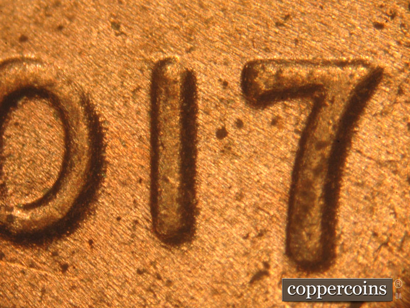 Die-stage B marker on 2017P•1DO•003 (2017 Doubled Die Obverse).