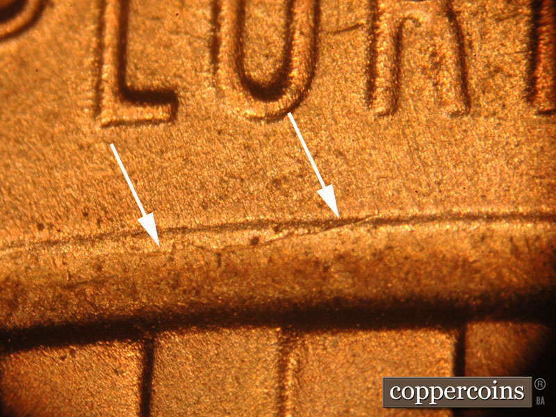 Die-stage B marker on 2017P•1DO•003 (2017 Doubled Die Obverse).