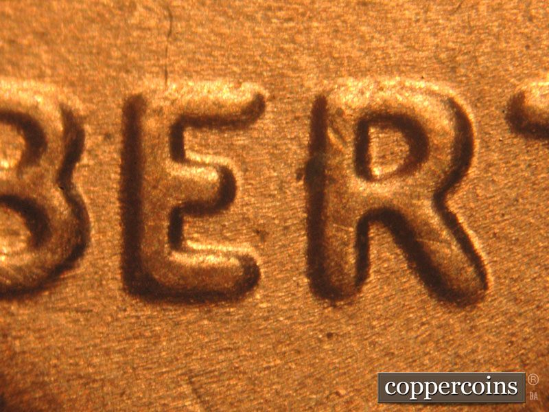 Die-stage B marker on 2017P•1DO•004 showing A spread is seen on LIBERTY.