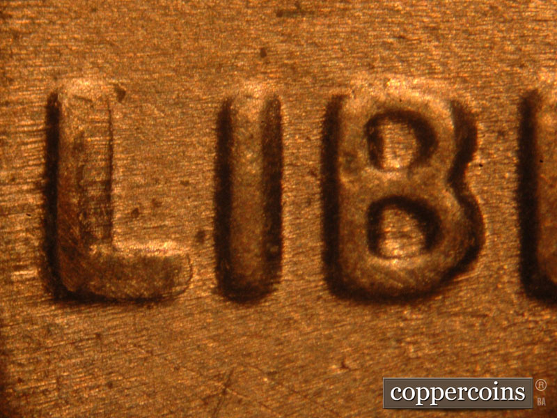Die-stage B marker on 2017P•1DO•004 showing A spread is seen on LIBERTY.