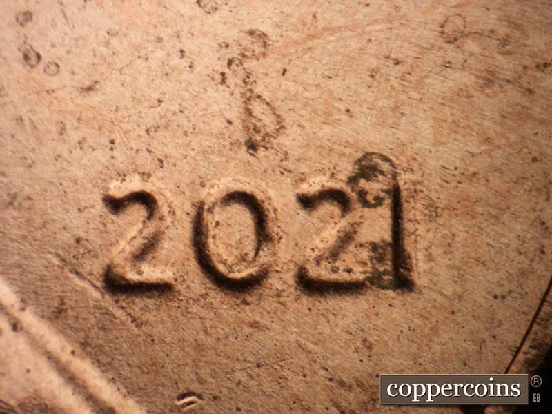 Die-stage A marker on 2021P•1DR•001 showing Date for reference.