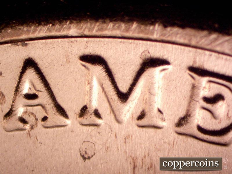 Die-stage B marker on 2022D•1DR•001 showing Doubling on AMERICA.