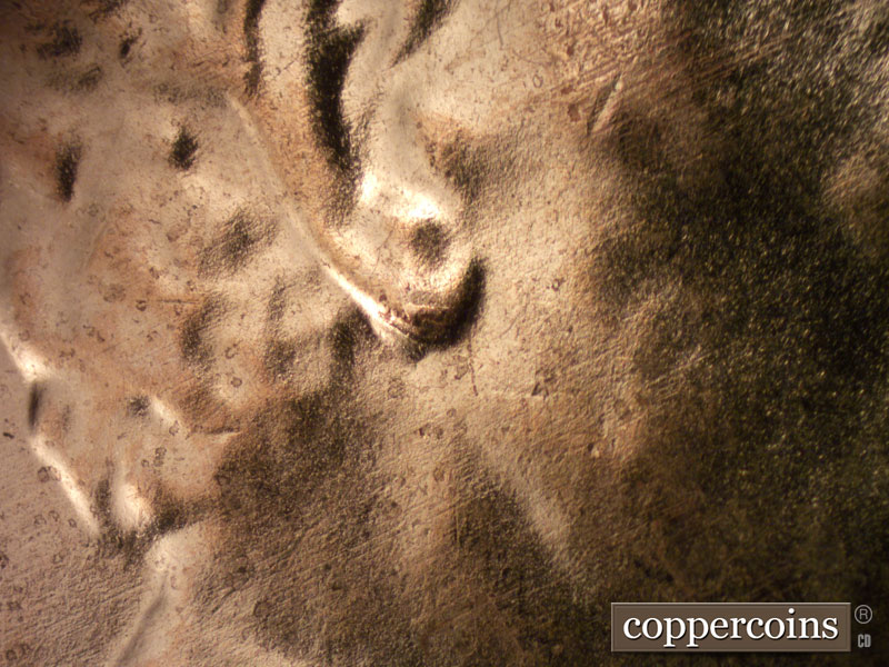 2024 Lincoln cent obverse, CopperCoins die 2024D•1DO•002 — Extra earlobe south of primary.