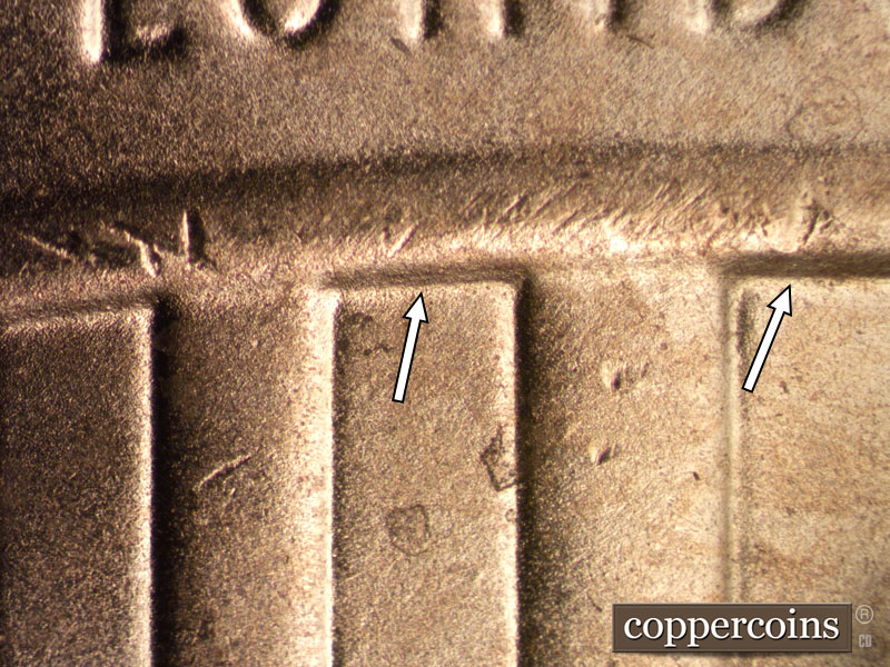 2024 Lincoln cent obverse, CopperCoins die 2024D•1DR•001 — Extra crown border.