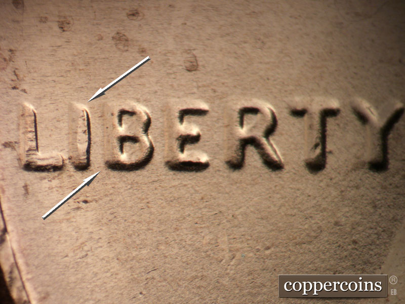 Die-stage B marker on 2024P•1DO•001 showing doubling shows on LIBERTY.